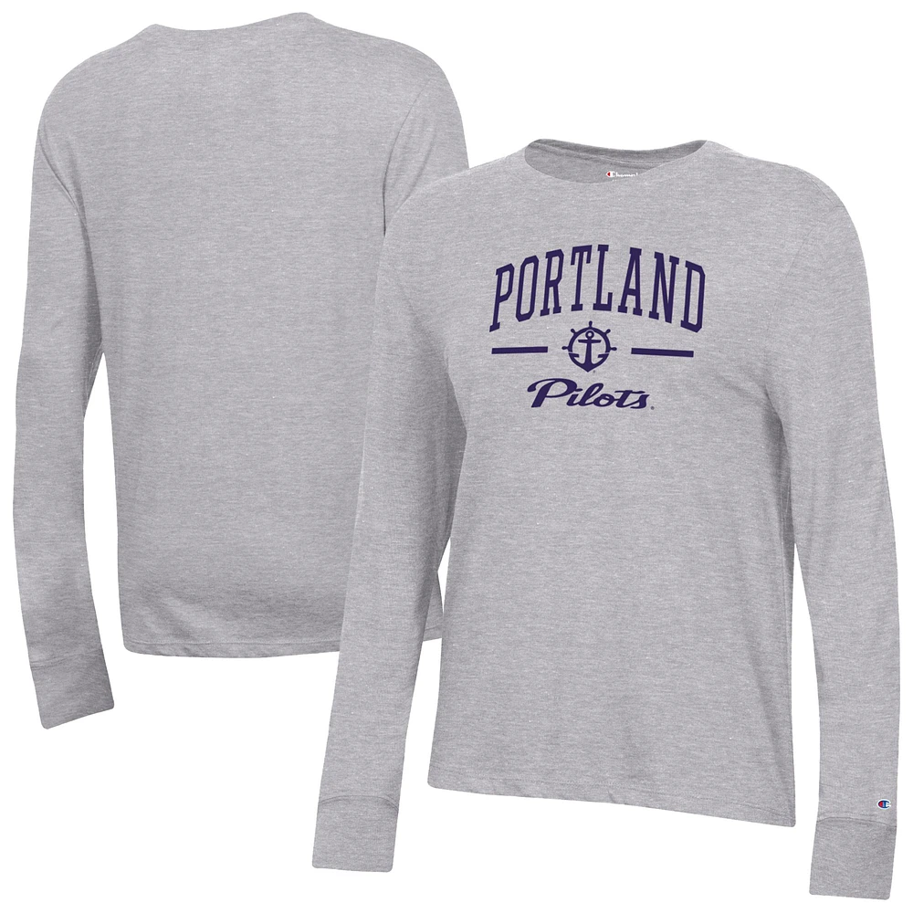 Women's Champion Gray Portland Pilots Core Long Sleeve T-Shirt