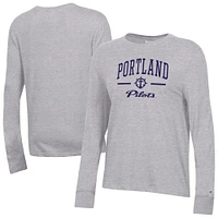 Women's Champion  Gray Portland Pilots Core Long Sleeve T-Shirt