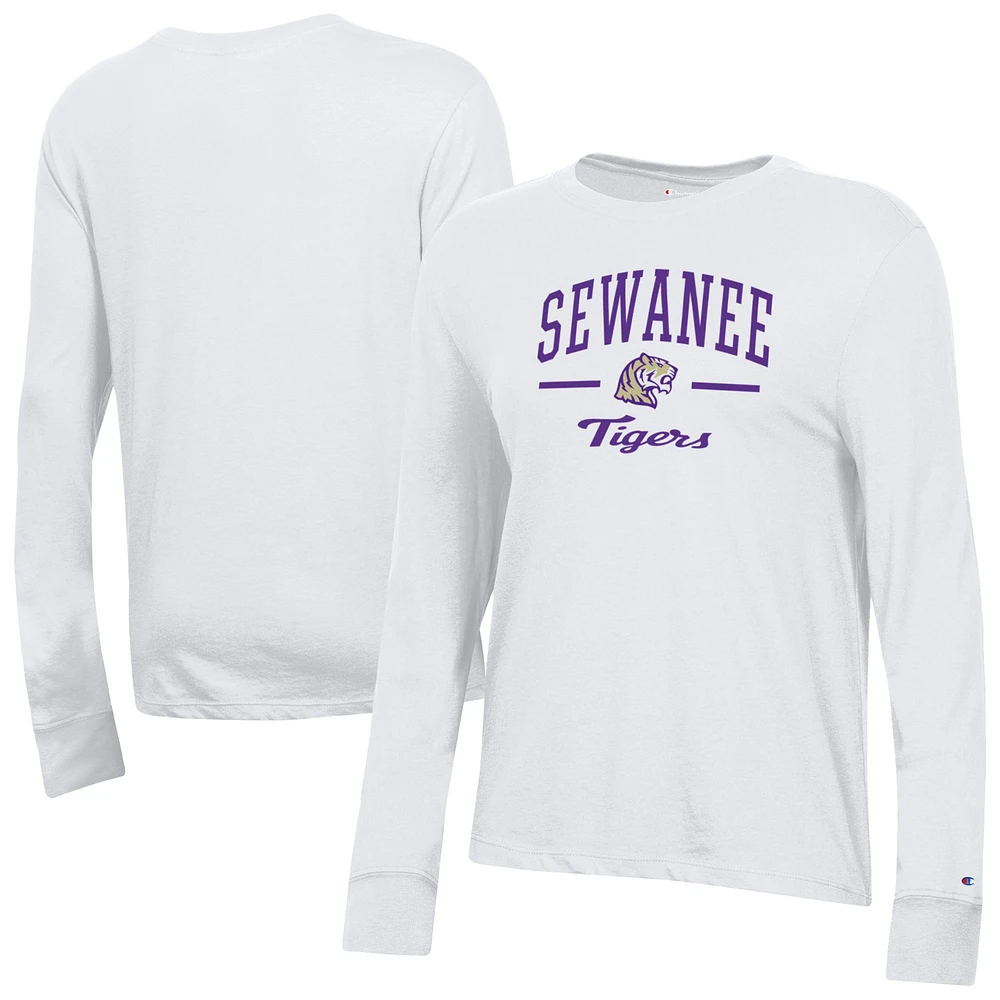 Women's Champion White Sewanee Tigers Core Long Sleeve T-Shirt