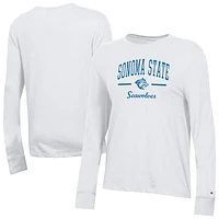 Women's Champion  White Sonoma State Seawolves Core Long Sleeve T-Shirt