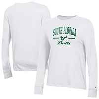 Women's Champion  White South Florida Bulls Core Long Sleeve T-Shirt