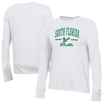 Women's Champion  White South Florida Bulls Core Long Sleeve T-Shirt