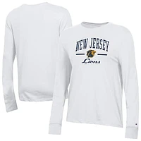 Women's Champion  White College of New Jersey Lions Core Long Sleeve T-Shirt