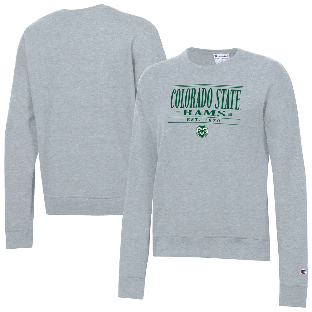 Women's Champion Gray Colorado State Rams Powerblend Pullover Sweatshirt