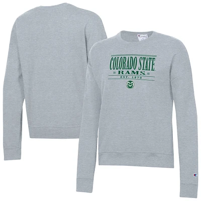 Women's Champion  Gray Colorado State Rams Powerblend Pullover Sweatshirt