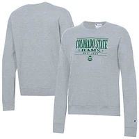 Women's Champion  Gray Colorado State Rams Powerblend Pullover Sweatshirt