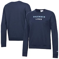 Women's Champion  Navy Columbia University Powerblend Pullover Sweatshirt