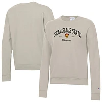 Women's Champion  Oatmeal Cal State Stanislaus Warriors Powerblend Pullover Sweatshirt