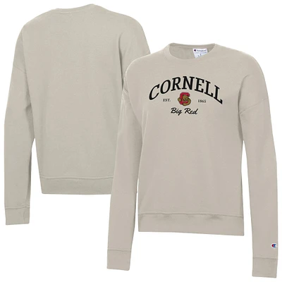 Women's Champion  Oatmeal Cornell Big Red Powerblend Pullover Sweatshirt