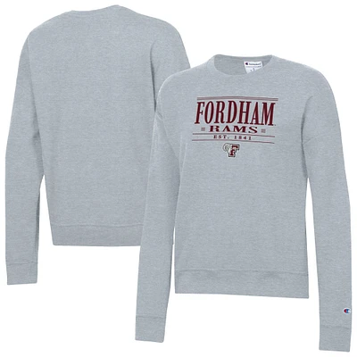 Women's Champion  Gray Fordham Rams Powerblend Pullover Sweatshirt