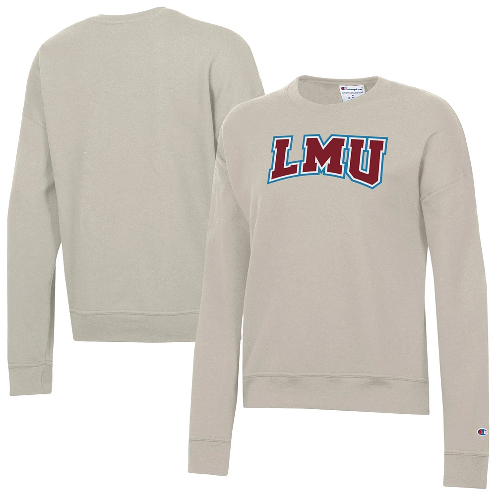 Women's Champion Oatmeal Loyola Marymount Lions Powerblend Pullover Sweatshirt