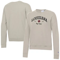 Women's Champion  Oatmeal Louisiana Ragin' Cajuns Powerblend Pullover Sweatshirt
