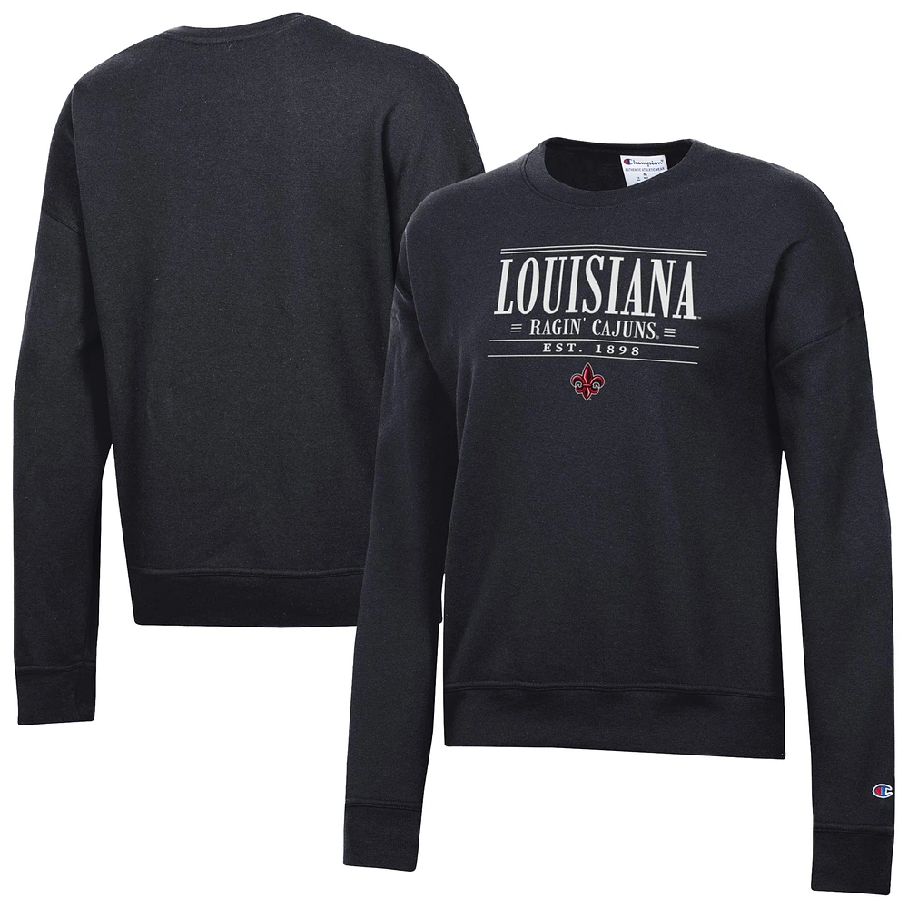 Women's Champion Black Louisiana Ragin' Cajuns Powerblend Pullover Sweatshirt