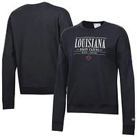 Women's Champion  Black Louisiana Ragin' Cajuns Powerblend Pullover Sweatshirt