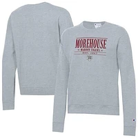 Women's Champion  Gray Morehouse Maroon Tigers Powerblend Pullover Sweatshirt
