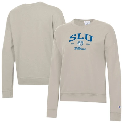 Women's Champion  Oatmeal Saint Louis Billikens Powerblend Pullover Sweatshirt