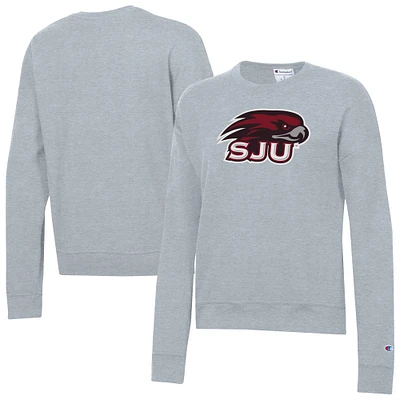 Women's Champion  Gray Saint Joseph's Hawks Powerblend Pullover Sweatshirt