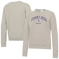 Women's Champion  Oatmeal Stephen F Austin Lumberjacks Powerblend Pullover Sweatshirt