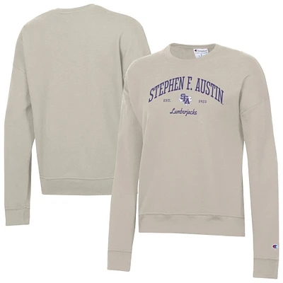 Women's Champion  Oatmeal Stephen F Austin Lumberjacks Powerblend Pullover Sweatshirt