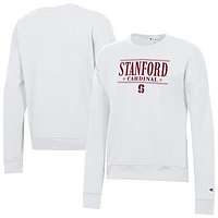 Women's Champion  White Stanford Cardinal Powerblend Pullover Sweatshirt