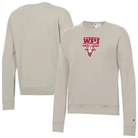 Women's Champion  Oatmeal Worcester Polytechnic Institute Engineers Powerblend Pullover Sweatshirt