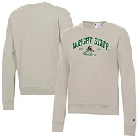 Women's Champion  Oatmeal Wright State Raiders Powerblend Pullover Sweatshirt