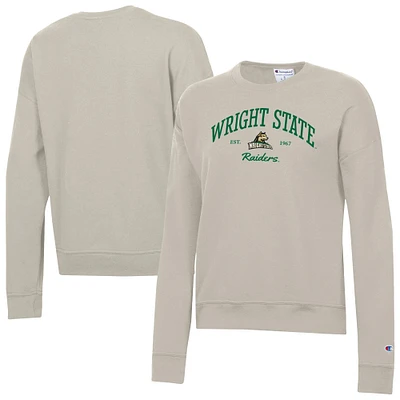 Women's Champion  Oatmeal Wright State Raiders Powerblend Pullover Sweatshirt