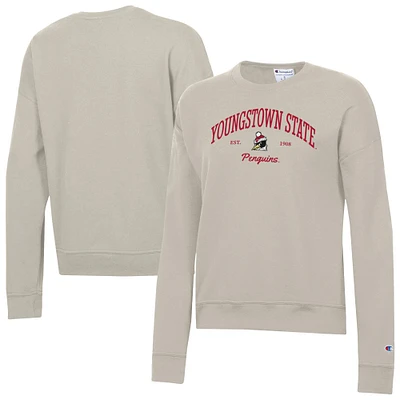 Women's Champion  Oatmeal Youngstown State Penguins Powerblend Pullover Sweatshirt