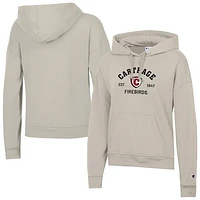 Women's Champion  Oatmeal Carthage Firebirds Powerblend Fleece Pullover Hoodie