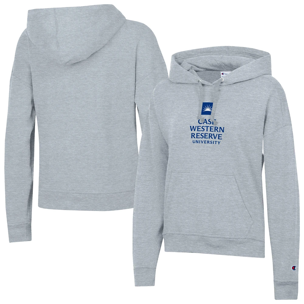 Women's Champion Gray Case Western Reserve Spartans Powerblend Fleece Pullover Hoodie