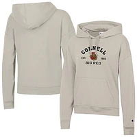 Women's Champion  Oatmeal Cornell Big Red Powerblend Fleece Pullover Hoodie