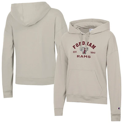 Women's Champion  Oatmeal Fordham Rams Powerblend Fleece Pullover Hoodie