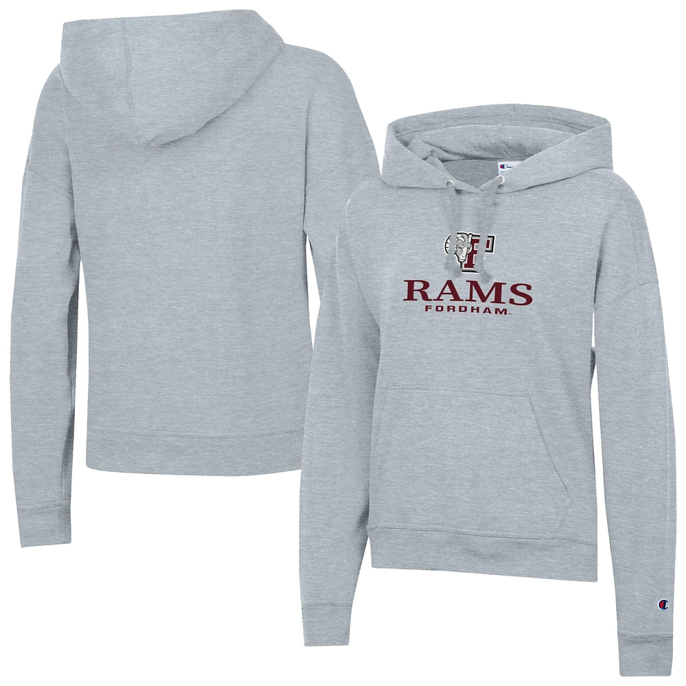Women's Champion Gray Fordham Rams Powerblend Fleece Pullover Hoodie