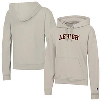Women's Champion  Oatmeal Lehigh Mountain Hawks Powerblend Fleece Pullover Hoodie