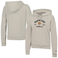 Women's Champion  Oatmeal Oklahoma State Cowboys Powerblend Fleece Pullover Hoodie