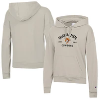 Women's Champion  Oatmeal Oklahoma State Cowboys Powerblend Fleece Pullover Hoodie