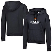 Women's Champion  Black Oklahoma State Cowboys Powerblend Fleece Pullover Hoodie