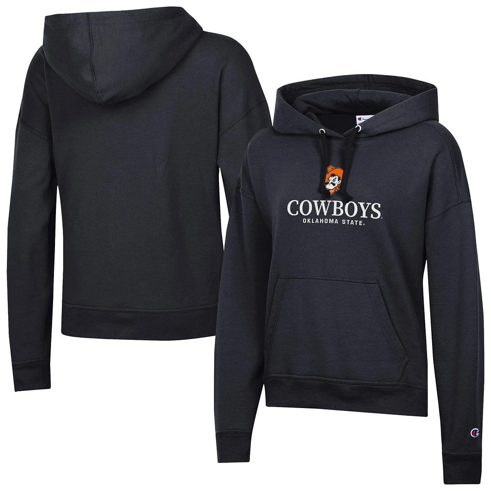 Women's Champion Black Oklahoma State Cowboys Powerblend Fleece Pullover Hoodie
