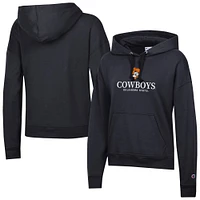 Women's Champion  Black Oklahoma State Cowboys Powerblend Fleece Pullover Hoodie