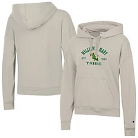 Women's Champion  Oatmeal William & Mary Tribe Powerblend Fleece Pullover Hoodie