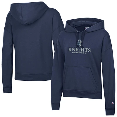 Women's Champion  Navy SUNY Geneseo Knights Powerblend Fleece Pullover Hoodie