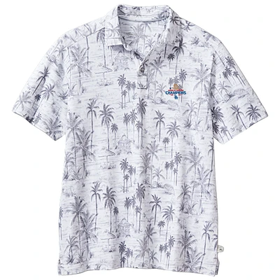 Men's Tommy Bahama Gray Los Angeles Dodgers 2024 World Series Champions  Cabana Shores IslandZone Tri-Blend Polo