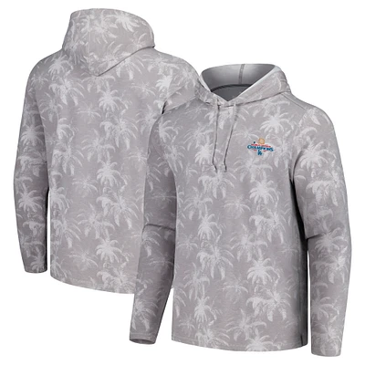 Men's Tommy Bahama Gray Los Angeles Dodgers 2024 World Series Champions  Sport Palm Frenzy Pullover Hoodie