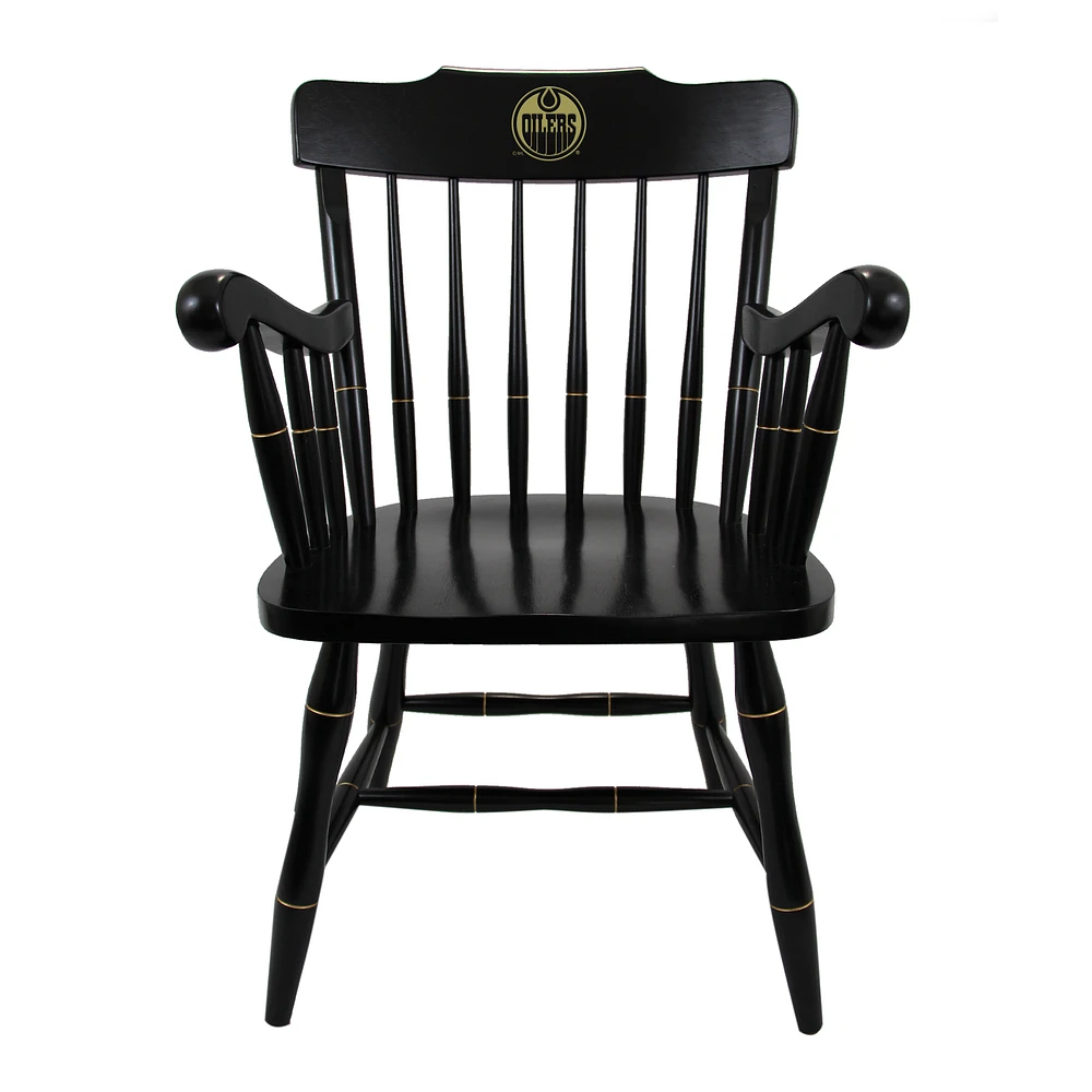 Black Edmonton Oilers Captain's Chair
