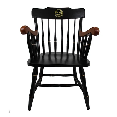 Black New York Islanders Captain's Chair with Cherry Arms