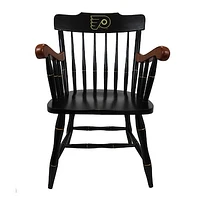 Black Philadelphia Flyers Captain's Chair with Cherry Arms