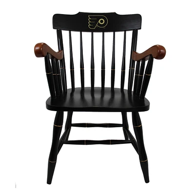 Black Philadelphia Flyers Captain's Chair with Cherry Arms