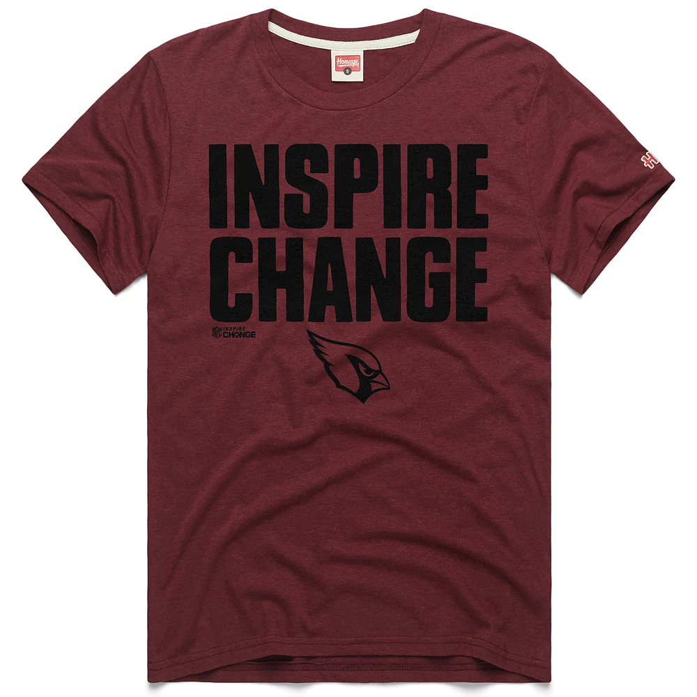 Unisex Homage Cardinal Arizona Cardinals 2024 Inspire Change Tri-Blend T-Shirt