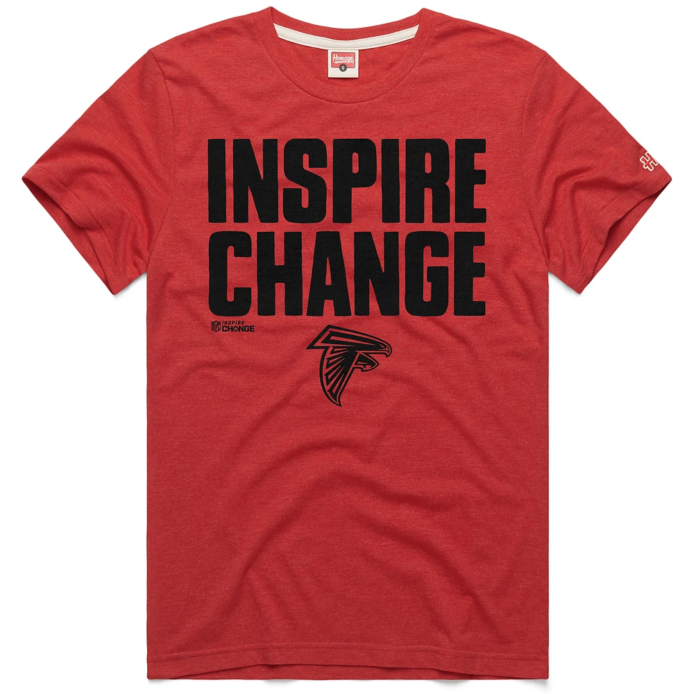 Unisex Homage Red Atlanta Falcons 2024 Inspire Change Tri-Blend T-Shirt