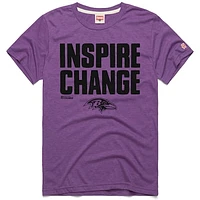 Unisex Homage Purple Baltimore Ravens 2024 Inspire Change Tri-Blend T-Shirt